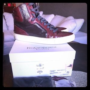 YSL Mens Patent Leather “Malibu High Sneakers”